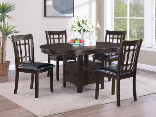 Lavon 5-piece Oval Extension Leaf Dining Set Espresso