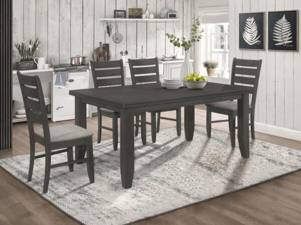 Dalila 5-piece Rectangular Dining Table Set Dark Grey