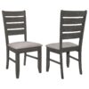 Dalila Wood Dining Side Chair Dark Grey (Set of 2)