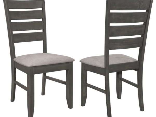 Dalila Wood Dining Side Chair Dark Grey (Set of 2)