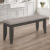 Dalila Fabric Upholstered Wood Dining Bench Dark Grey