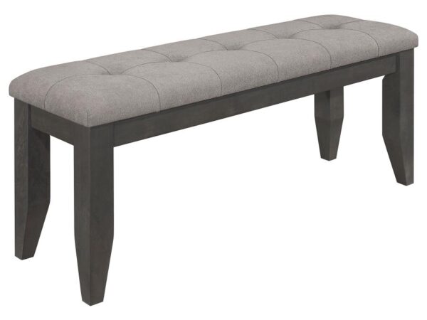 Dalila Fabric Upholstered Wood Dining Bench Dark Grey