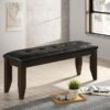 Dalila Leatherette Upholstered Wood Dining Bench Cappuccino