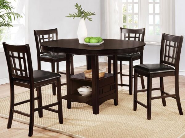 Lavon 5-piece Oval Counter Height Dining Set Espresso
