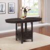 Lavon Oval 60-inch Extension Counter Dining Table Espresso