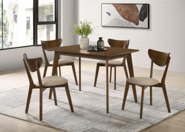 Kersey 5-piece Rectangular Dining Table Set Chestnut