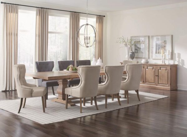 Baney Tufted Upholstered Dining Chair Beige and Rustic Grey