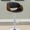 Dana Adjustable Bar Stool Black and Chrome
