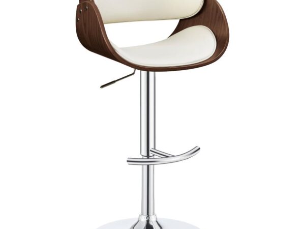 Dana Adjustable Bar Stool Ecru and Chrome