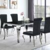 Carone 5-piece 61-inch Rectangular Black Glass Dining Set Black