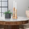 Ortega Round 46-inch Marble Top Wood Dining Table Natural