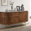 Ortega 4-door Marble Top Sideboard Buffet Cabinet Natural