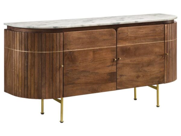 Ortega 4-door Marble Top Sideboard Buffet Cabinet Natural