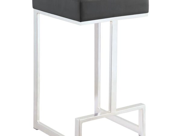 Gervase Square Counter Height Stool Grey and Chrome