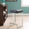 Gervase Square Counter Height Stool Black and Chrome