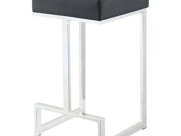 Gervase Square Counter Height Stool Black and Chrome