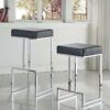 Gervase Square Counter Height Stool Black and Chrome