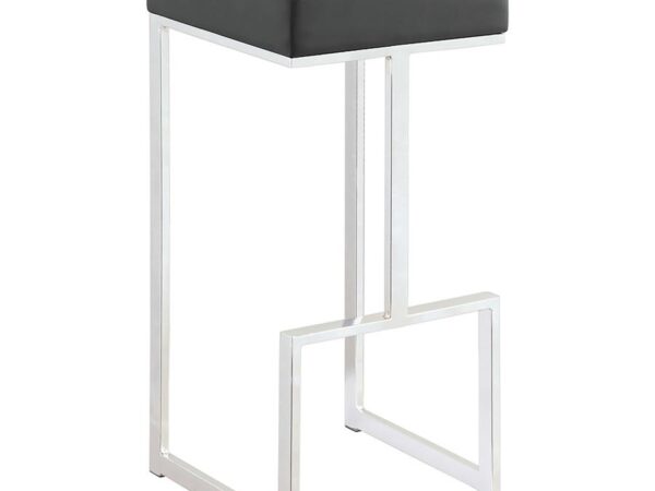 Gervase Square Bar Stool Grey and Chrome
