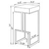 Gervase Square Bar Stool Grey and Chrome