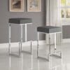 Gervase Square Bar Stool Grey and Chrome