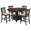 Lavon 5-piece Oval Counter Height Dining Set Light Chestnut