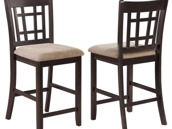 Lavon Wood Counter Chair Tan and Espresso (Set of 2)