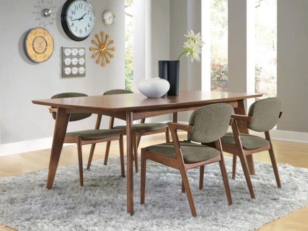 Malone 5-piece Rectangular Dining Table Set Dark Walnut