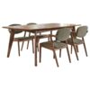 Malone 5-piece Rectangular Dining Table Set Dark Walnut