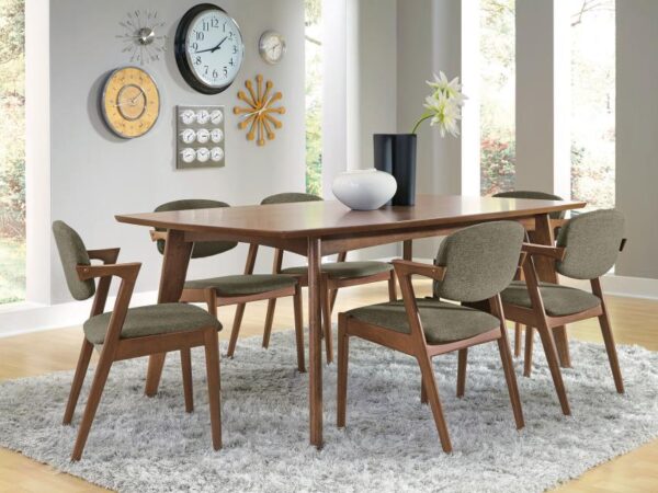 Malone 7-piece Rectangular Dining Table Set Dark Walnut