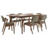 Malone 7-piece Rectangular Dining Table Set Dark Walnut