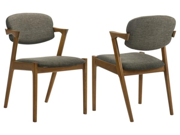 Malone Padded Wood Dining Arm Chair Dark Walnut (Set of 2)