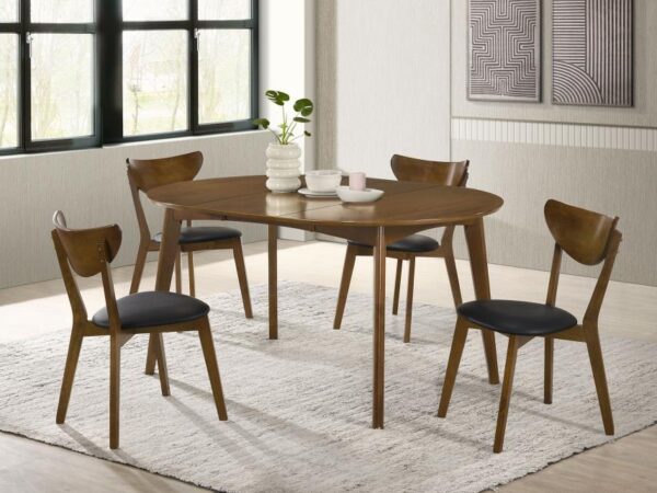 Jedda 5-piece Oval Dining Table Set Dark Walnut