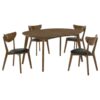 Jedda 5-piece Oval Dining Table Set Dark Walnut