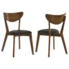 Jedda Wood Dining Side Chair Dark Walnut (Set of 2)