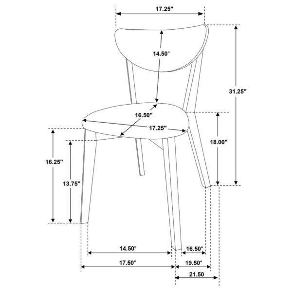 Jedda Wood Dining Side Chair Dark Walnut (Set of 2)