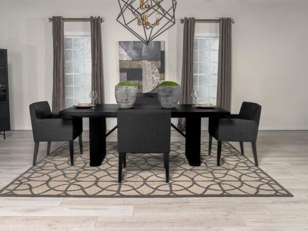 Catherine 5-piece Rectangular Dining Table Set Black