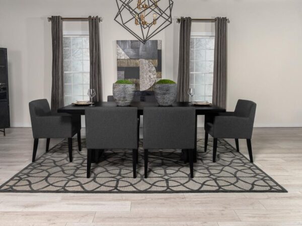 Catherine 7-piece Rectangular Dining Table Set Black