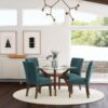 Cantley Upholstered Dining Side Chair Teal Blue (Set of 2)