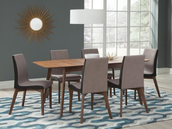 Redbridge 7-piece Rectangular Dining Set Natural Walnut