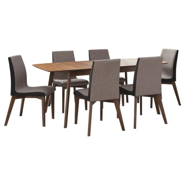 Redbridge 7-piece Rectangular Dining Set Natural Walnut
