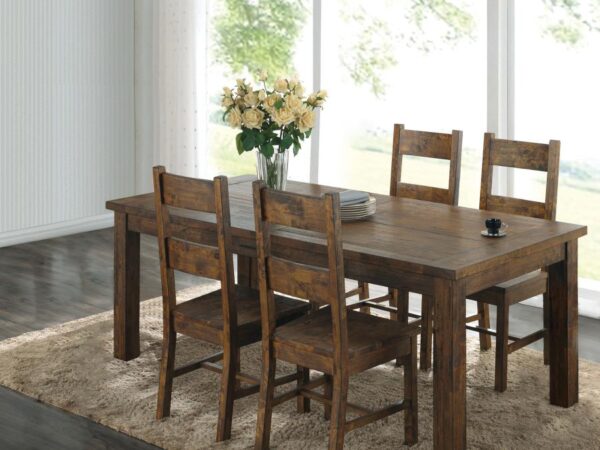 Coleman 5-piece Rectangular Dining Set Rustic Golden Brown