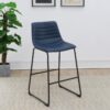 Zuni Faux Leather Upholstered Counter Chair Blue (Set of 2)