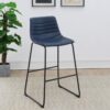 Zuni Faux Leather Upholstered Bar Chair Blue (Set of 2)