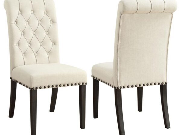 Alana Fabric Upholstered Dining Side Chair Beige (Set of 2)