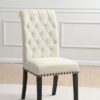 Alana Fabric Upholstered Dining Side Chair Beige (Set of 2)