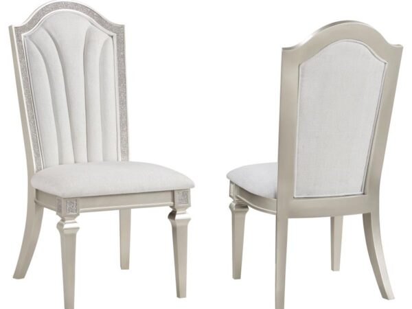 Evangeline Wood Dining Side Chair Silver Oak (Set of 2)