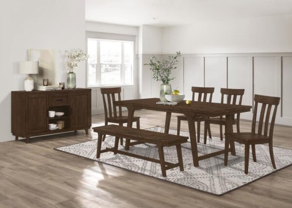 Reynolds Rectangular 79-inch Wood Dining Table Brown Oak