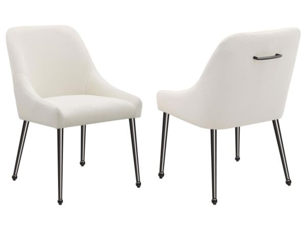 Mayette Upholstered Dining Side Chair Ivory (Set of 2)