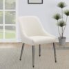 Mayette Upholstered Dining Side Chair Ivory (Set of 2)