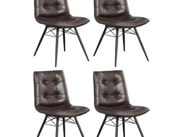 Aiken Upholstered Dining Side Chair Brown (Set of 4)